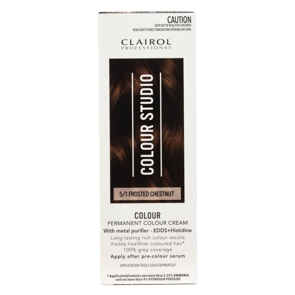 Clairol Professional Permanent Hair Cream Colour Studio 5/1 Frosted Chestnut (3x Pack)