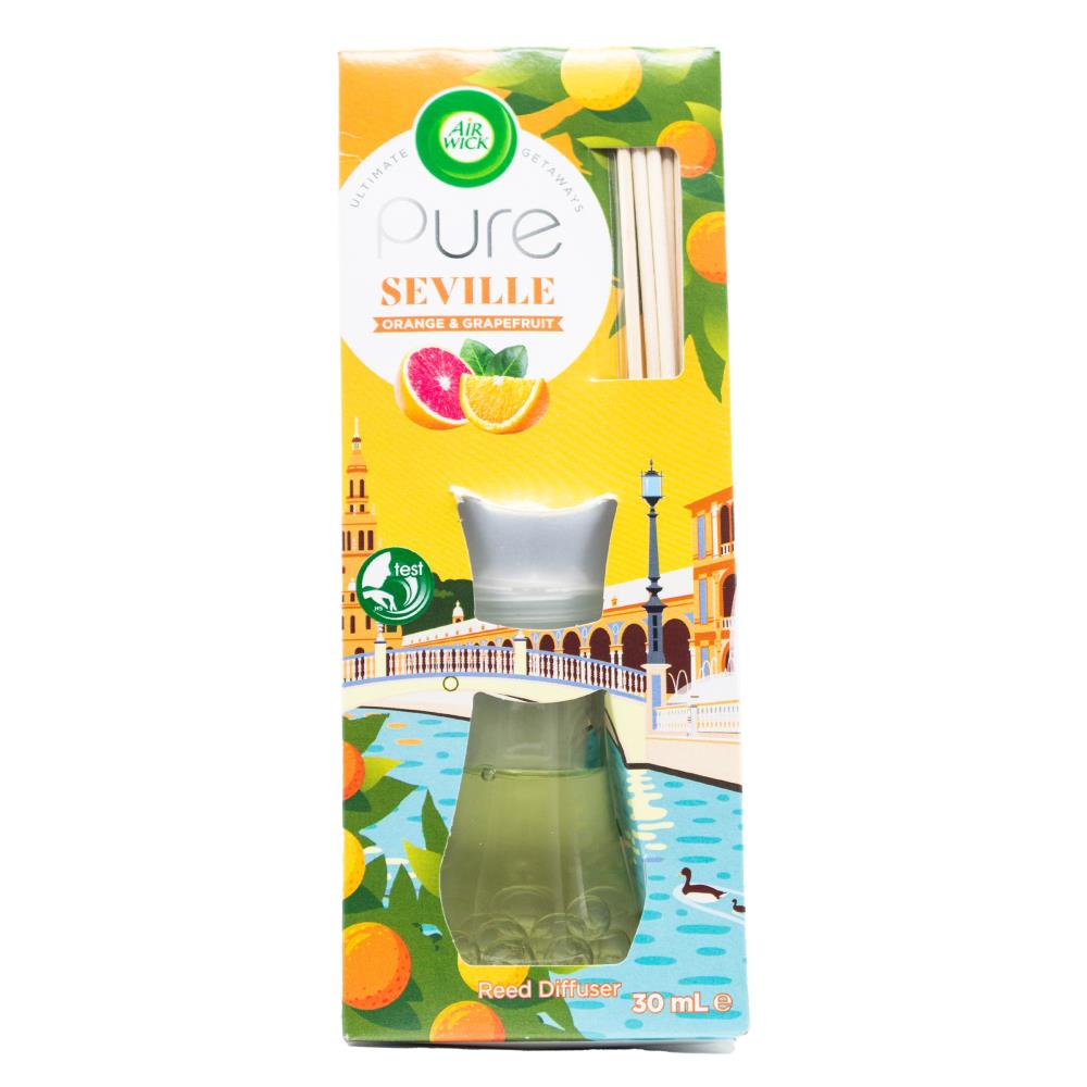 Air Wick 30ml Reed Diffuser Pure Seville Orange And Grapefruit (4x Pack)