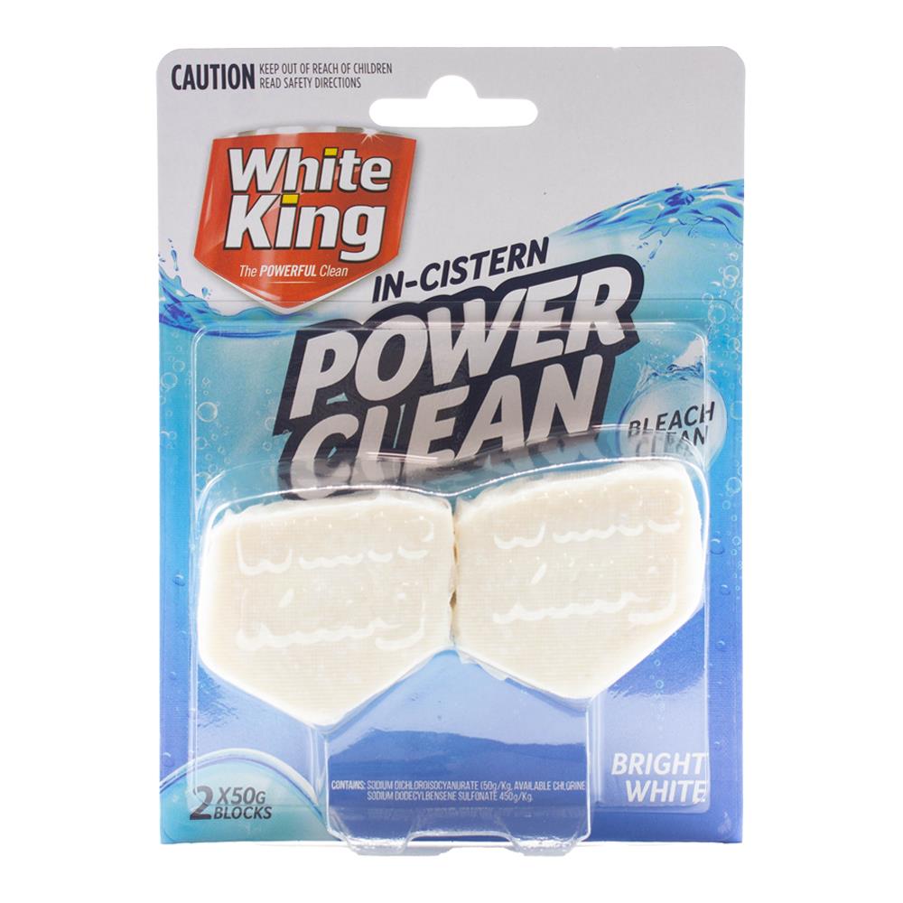 White King Pk2 X 50g Toilet Cleaner Blocks In Cistern Bleach Clean (6x Pack )