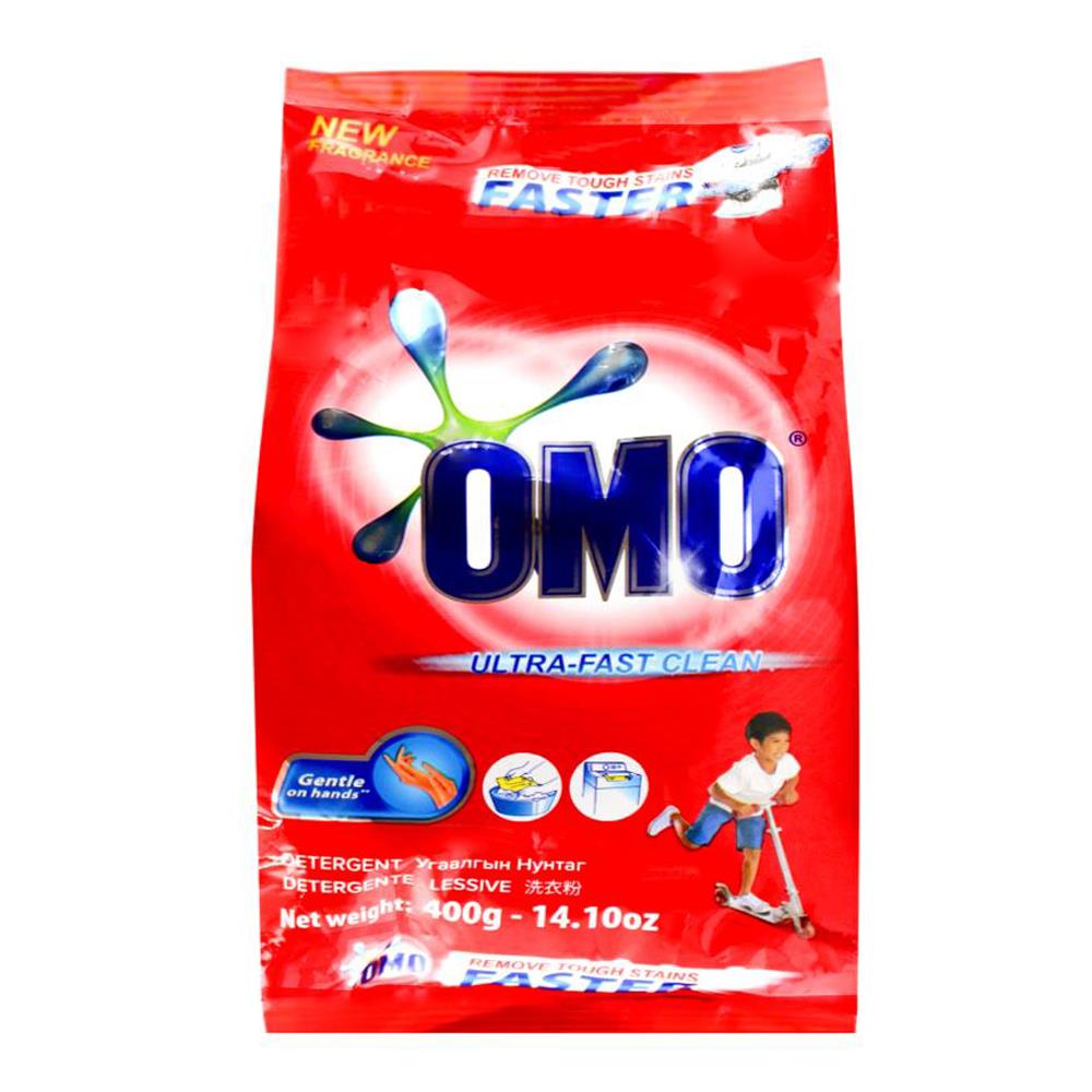 OMO 400g LAUNDRY DETERGENT POWDER ULTRA FAST CLEAN HAND WASH & TOP LOADER (12x Pack)
