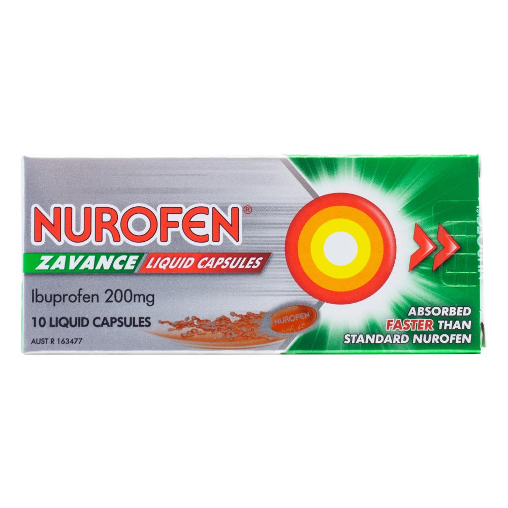 Nurofen Zavance Capsules Targeted Relief From Pain Pk10 X 200mg (12x Pack)