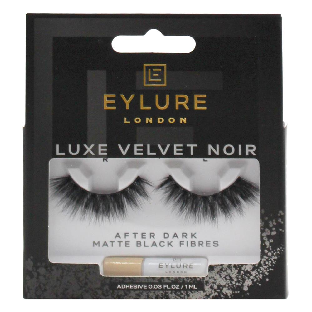 Eylure London Lashes Luxe Velvet Noir After Dark Matte Black Fibres (6x Pack)