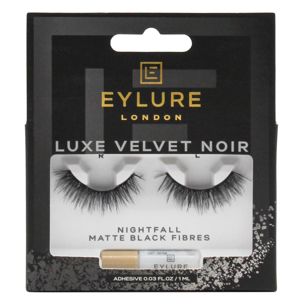 Eylure London Lashes Luxe Velvet Noir Nightfall Matte Black Fibres (6x Pack)