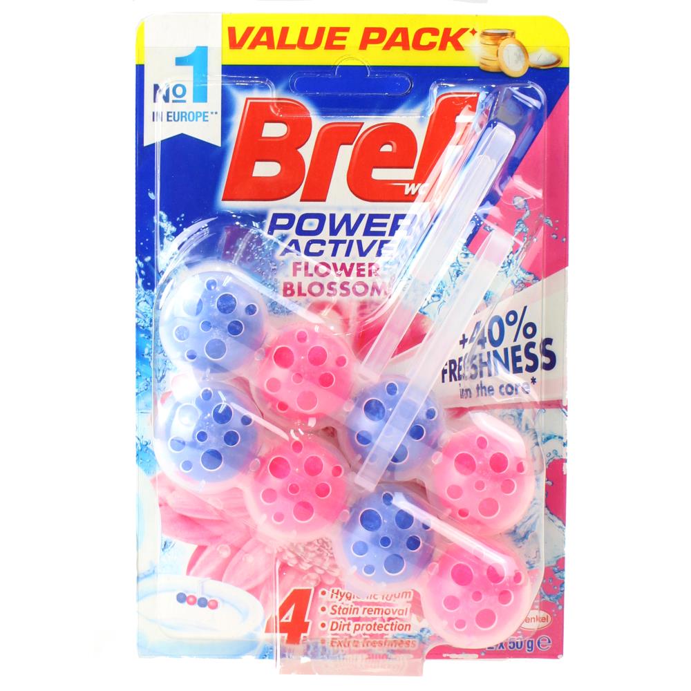 Bref 50g Toilet Cleaner Cage Power Active 4 Flower Blossom 6 x 2Pk (12 Pack)