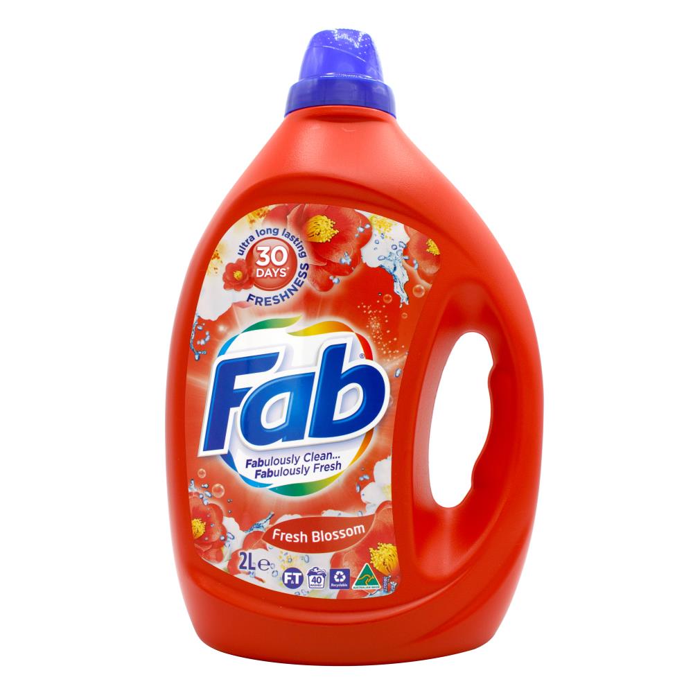 Fab Laundry Liquid Fresh Blossoms Front & Top Loader 2L (4 Pack)