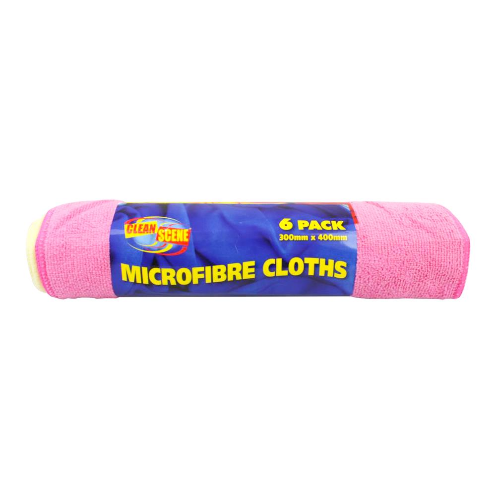 Clean Scene Microfibre Cloths Assorted Colours 300mm X 400mm 36 x 6Pk (216 Pack)