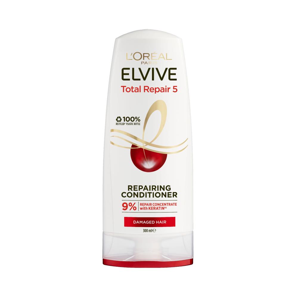 Loreal Conditioner Elvive Repairing Total Repair 5 Damaged Hair 300ml (6x Pack)