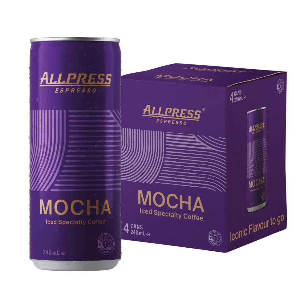 All Press Espresso Iced Specialty Coffee Mocha 240ml Can (12x Pack)