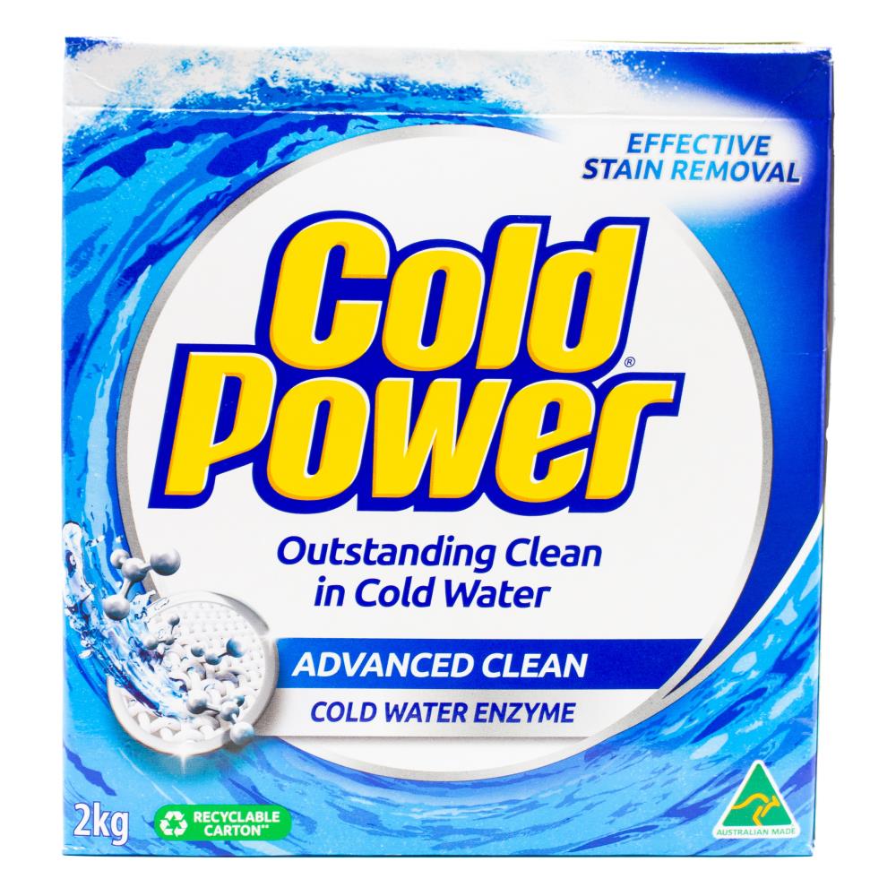 COLD POWER 2kg LAUNDRY POWDER ADVANCED CLEAN EFFECTIVE STAIN REMOVER (6x Pack)