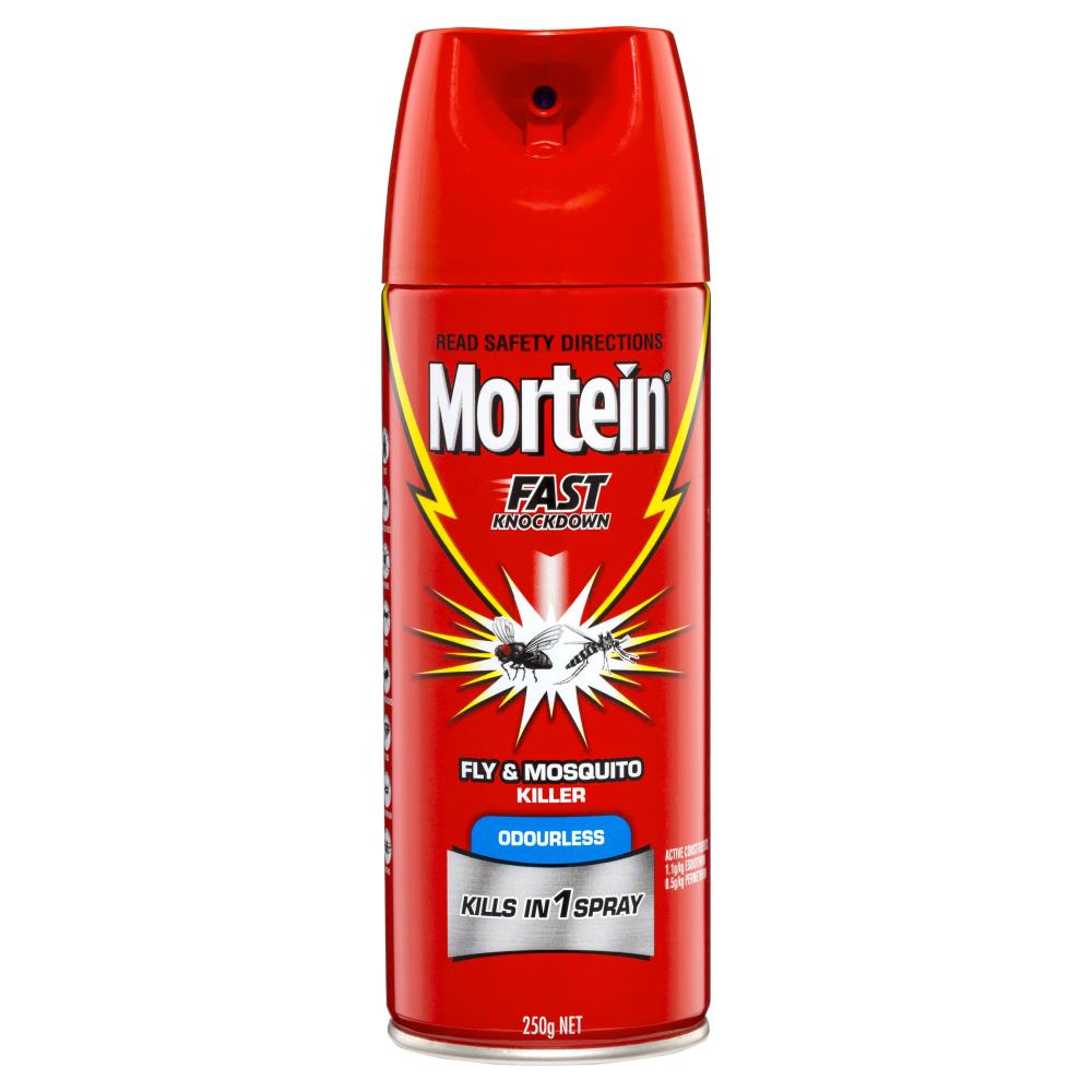 MORTEIN 250g FLY & MOSQUITO KILLER ODOURLESS FAST KNOCKDOWN (9x Pack)