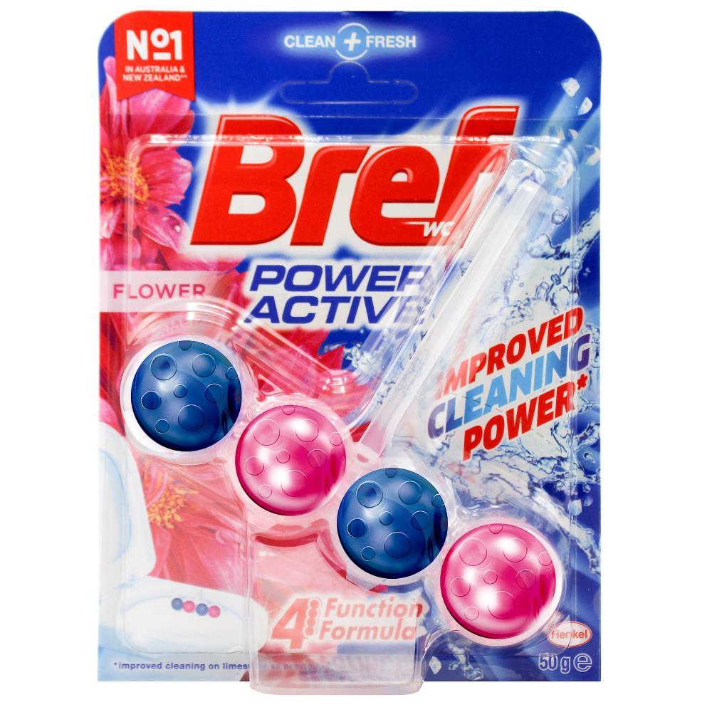 Bref Toilet Cleaner Cage Power Active 4 Function Formula Flower 50g (6 Pack)
