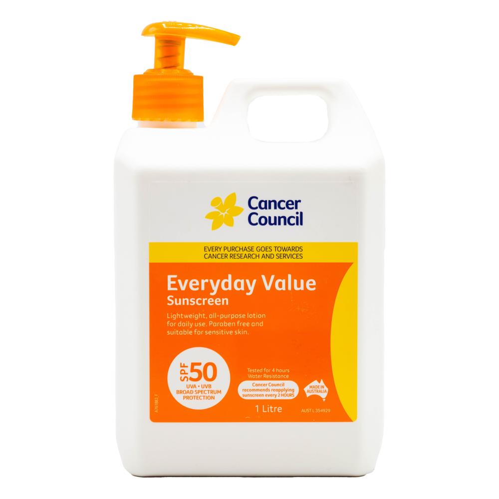 Cancer Council Everyday Value Sunscreen Spf50+ 1L (6 Pack)