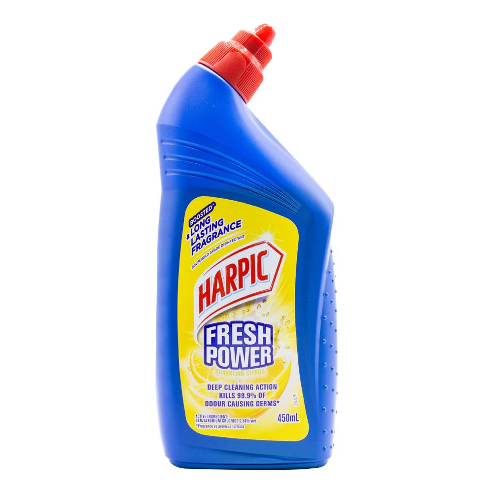 Harpic 450ml Toilet Cleaner Fresh Power Sparkling Citrus (12x Pack)