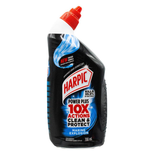Harpic Power Plus Toilet Cleaner Marine Explosion 10X Actions 700mL (8x Pack)