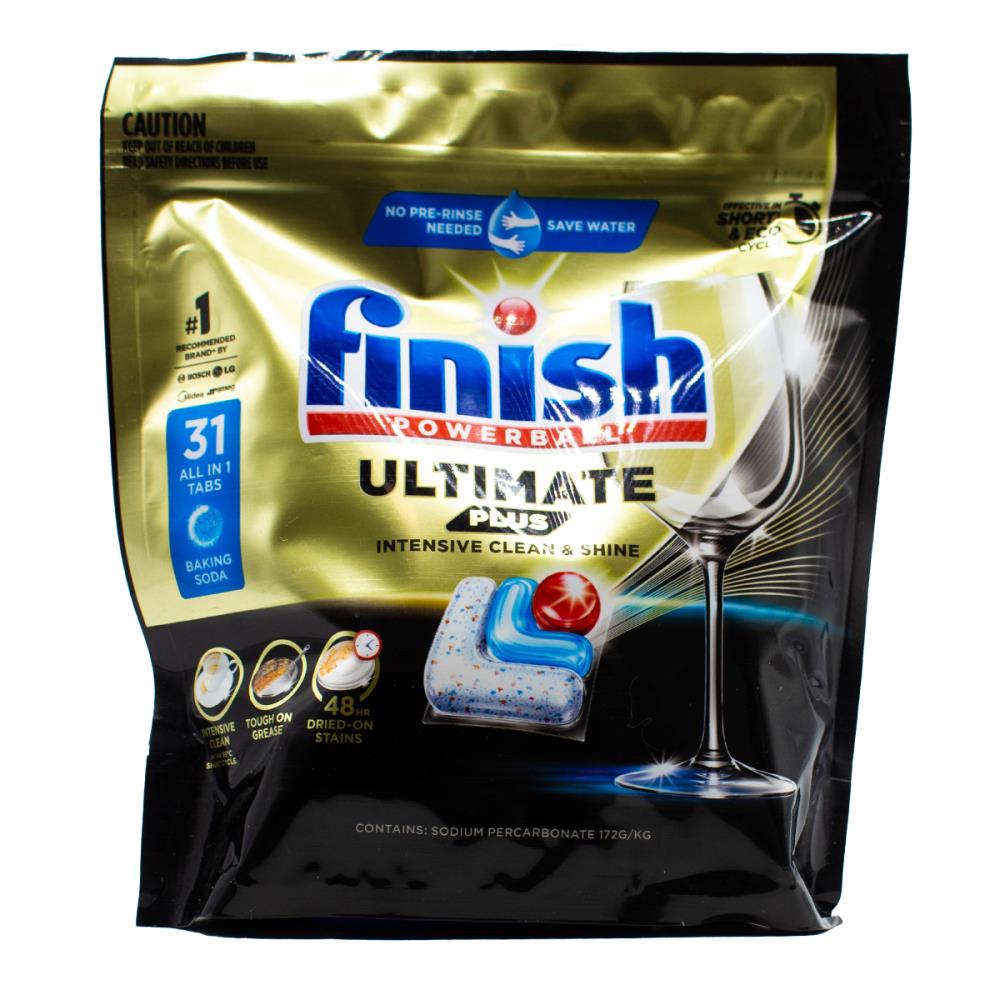 Finish Dishwasher Tablets Powerball Ultimate Plus All In 1 Baking Soda 7 x 31Pk (217 Tablets)