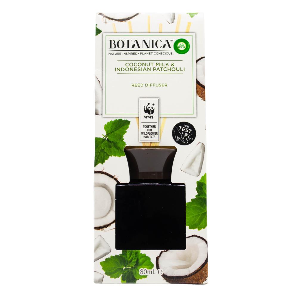 Air Wick 80ml Reed Diffuser Botanica Coconut Milk And Indonesian Patchouli (5x Pack)