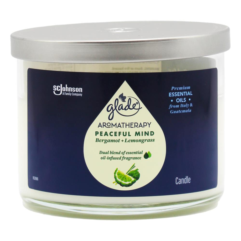 Glade Candle Aromatherapy Peaceful Mind Bergamot And Lemongrass 260g (2x Pack)