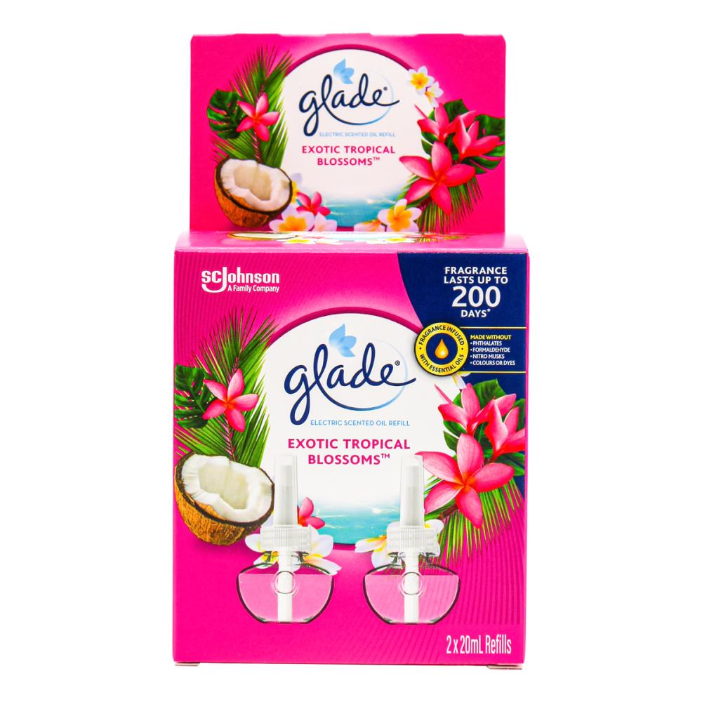 Glade Pk2 X 20ml Electric Scented Oil Refills Exotic Tropical Blossoms 20ml x 2Pk (Value Pack 8)