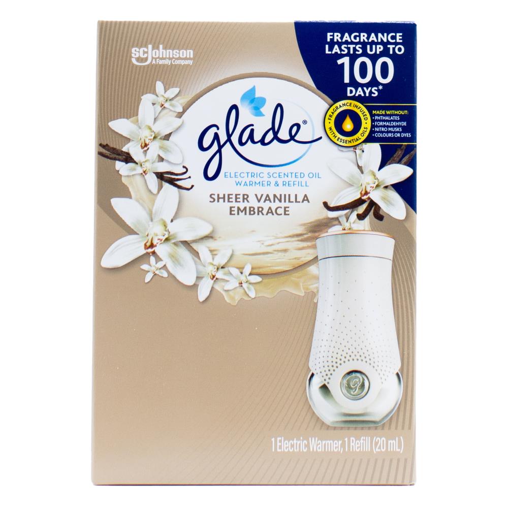 Glade Electric Warmer X1 Refill X 20ml Sheer Vanilla Embrace (4x Pack)