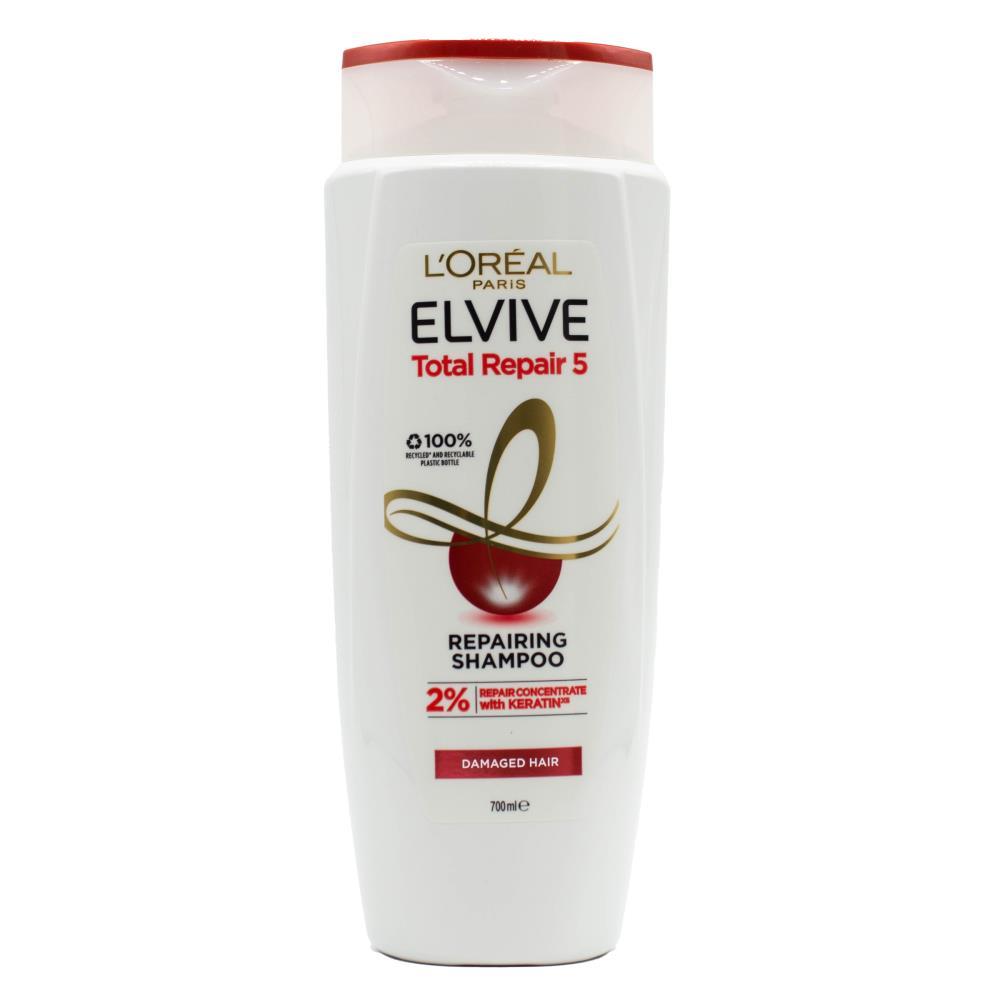 LOREAL 700mL SHAMPOO REPAIRING TOTAL REPAIR 5 DAMAGED HAIR (3x Pack)