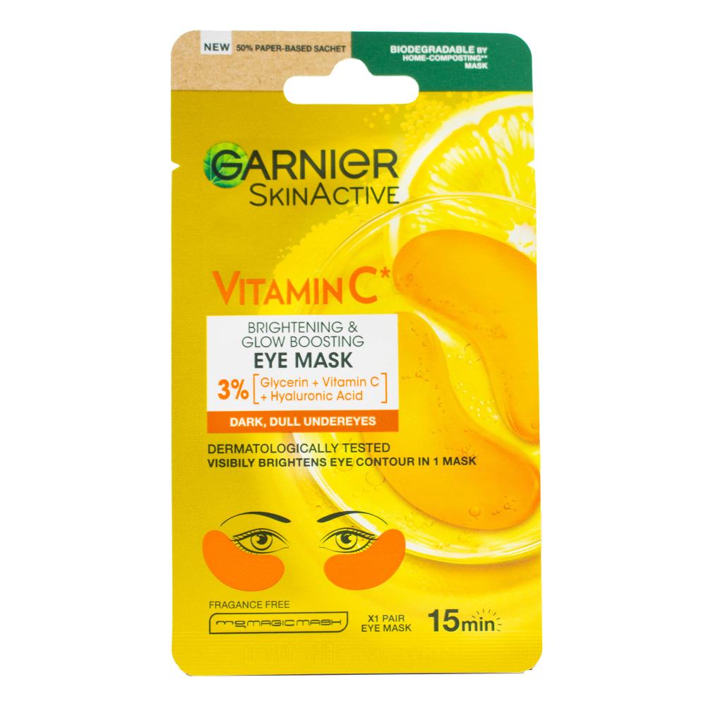 Garnier 5g Eye Mask Skin Active Brightening And Glow Boosting Vitamin C (20x Pack)