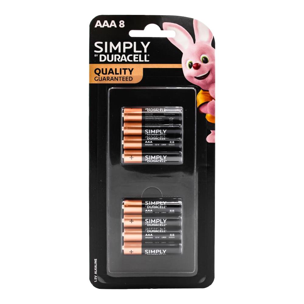Duracell AAA Simply Batteries 12 x 8Pk (Value Pack 96)