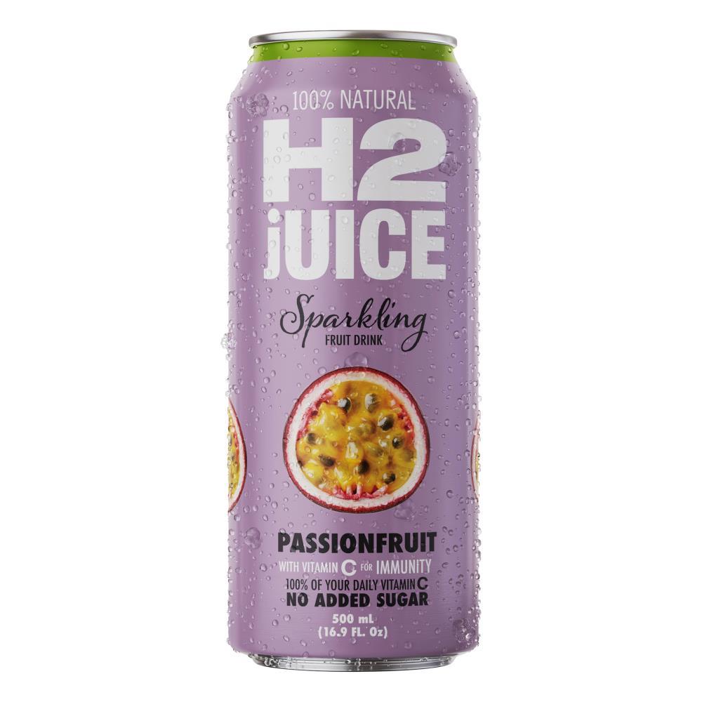 H2 Juice 500ml Sparkling Passionfruit 500ml Can (12x Pack)