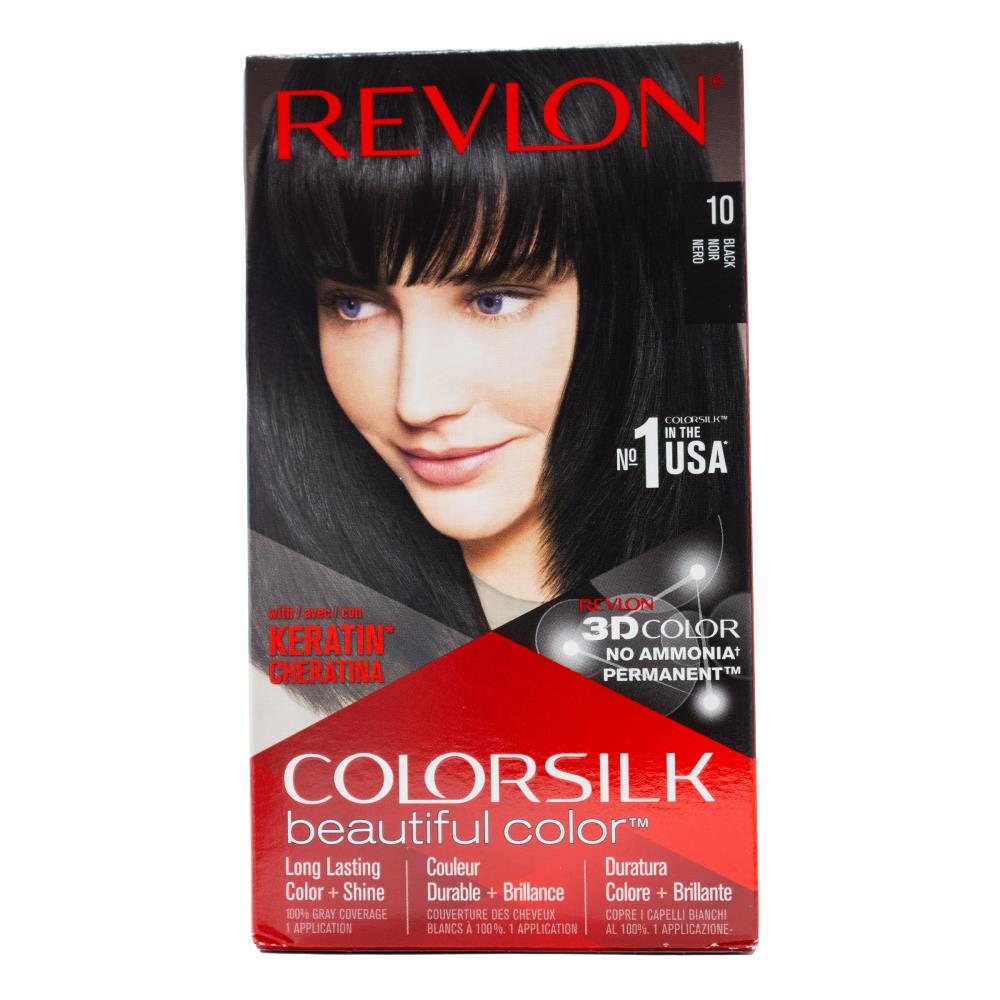 Revlon Colorsilk 3d Hair Color Permanent Keratin 10 Black (3x Pack)