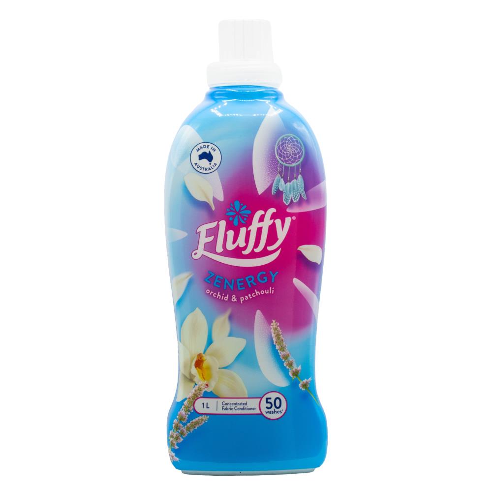 FLUFFY 1l FABRIC CONDITIONER CONCENTRATED ZENERGY ORCHID PATCHOULI (8x Pack)