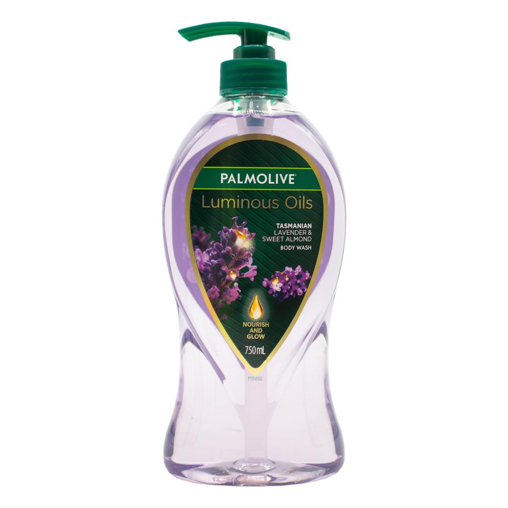 Palmolive 750ml Body Wash Luminous Oils Nourish And Glow Tasmanian Lavender And Sweet Almond (4x Pack)