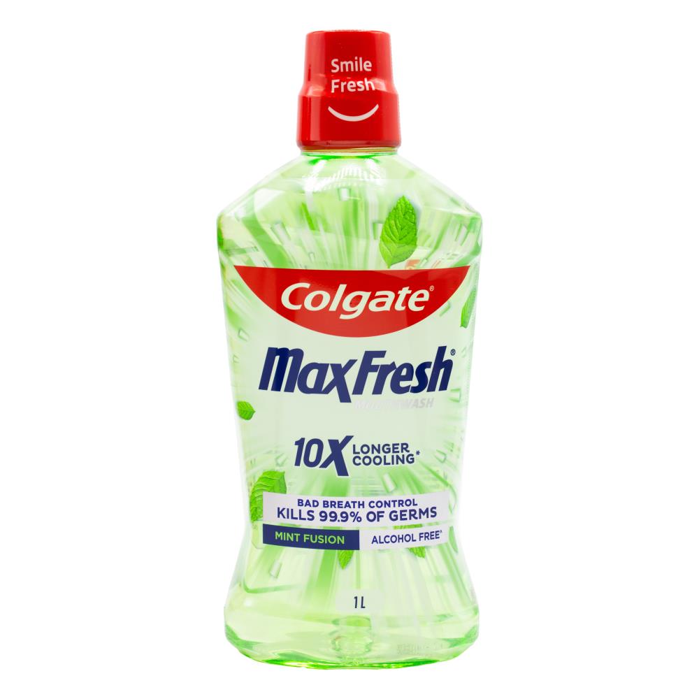 Colgate 1l Mouthwash Max Fresh 10x Longer Cooling Alcohol Free Mint Fusion (3x Pack)