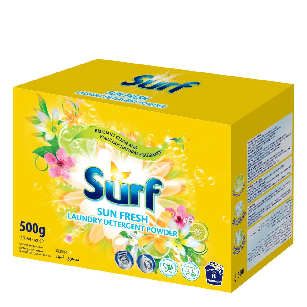 Surf 500g Laundry Detergent Powder Sun Fresh (Box) (20x Pack)