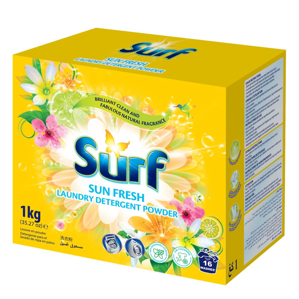Surf 1kg Laundry Detergent Powder Sun Fresh (10x Pack)