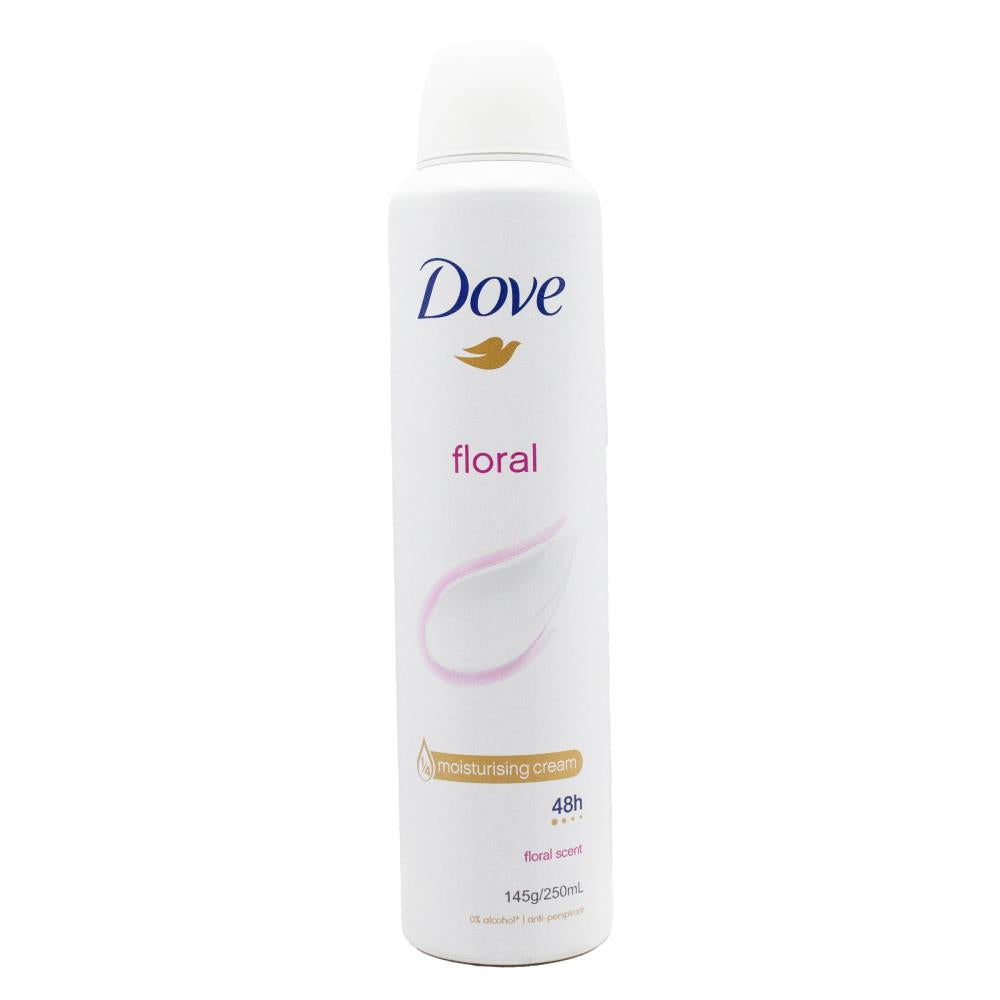 DOVE 145g / 250mL ANTIPERSPIRANT 1/4 MOISTURISING CREAM FLORAL SCENT (6x Pack)