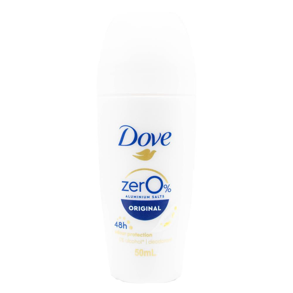 DOVE 50mL DEODORANT 48H ODOUR PROTECTION ZERO ALUMINIUM SALTS ORIGINAL (6x Pack)