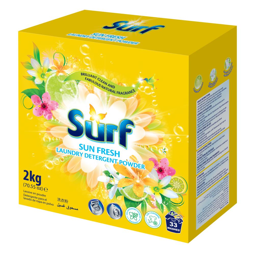 Surf 2kg Laundry Detergent Powder Sun Fresh (6x Pack)