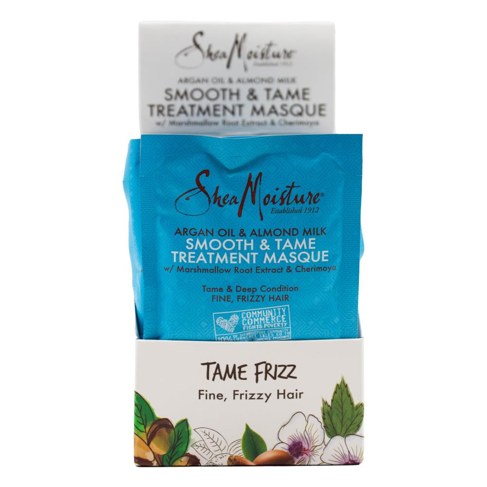 SHEA MOISTURE 57g TREATMENT MASQUE SMOOTH AND TAME ARGAN OIL AND ALMOND MILK MARSHMALLOW ROOT EXTRACT AND CHERIMOYA (12x Pack)