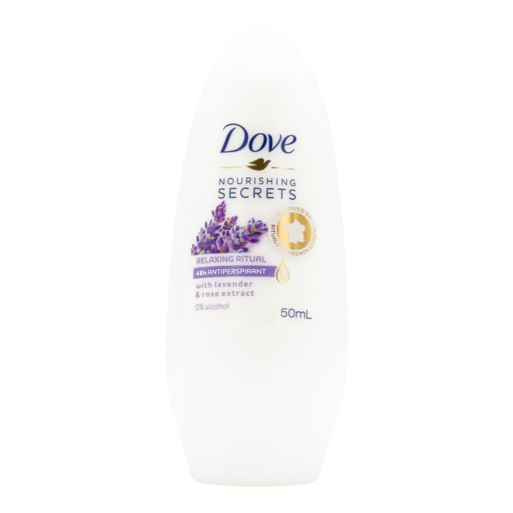 DOVE 50mL ROLL ON DEODORANT WITH LAVENDER & ROSE EXTRACT (6 x Pack)