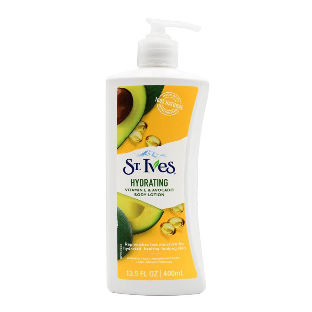 St Ives Body Lotion Hydrating Vitamin E & Avocado 400ml (12 Pack)