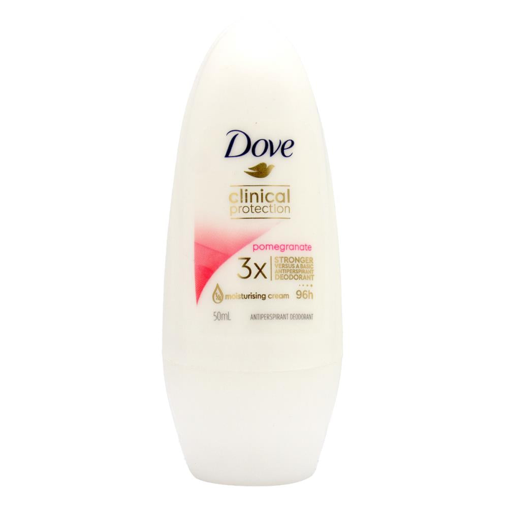 DOVE 50mL CLINICAL PROTECTION ANTIPERSPIRANT DEODORANT ROLL ON POMEGRANATE (6 x Pack)
