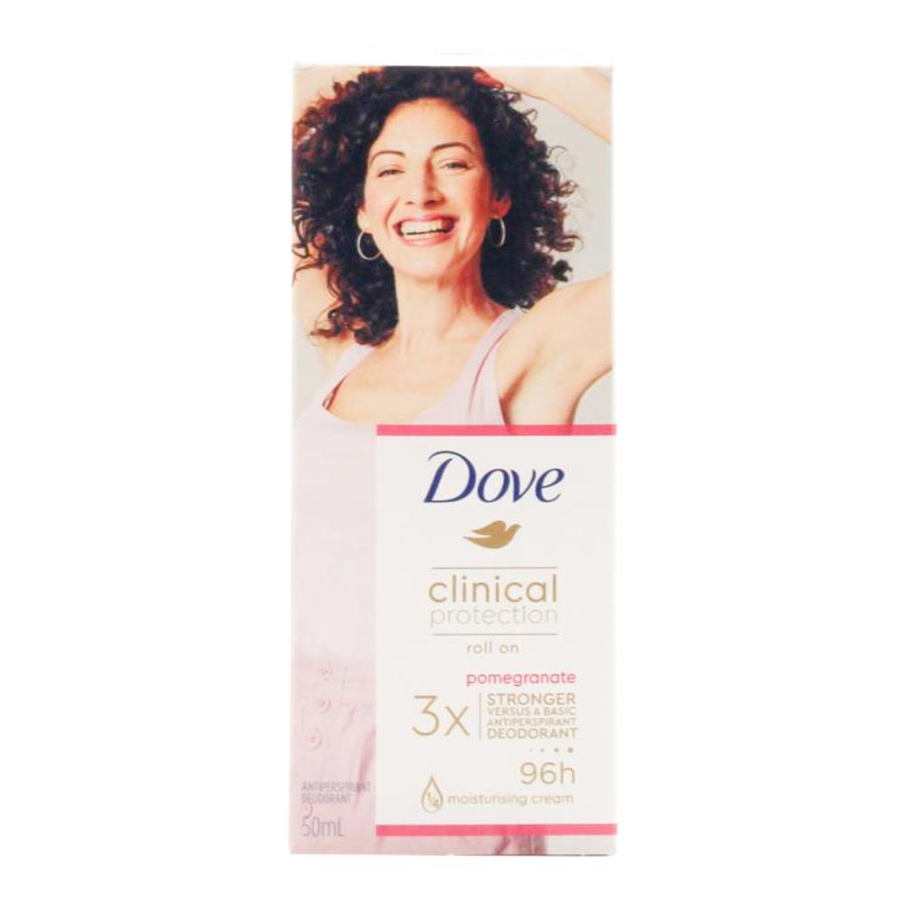 DOVE 50ml ROLL ON DEODORANT CLINICAL PROTECTION POMEGRANATE (6 x Pack)