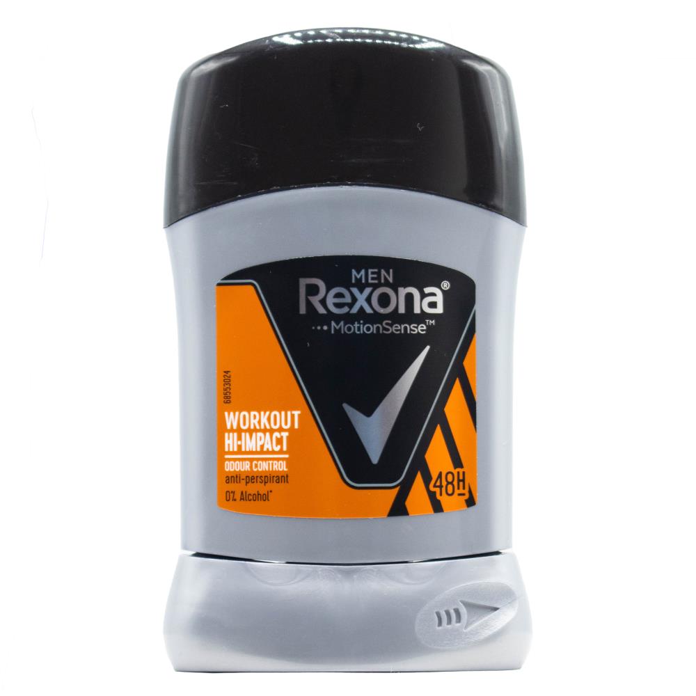 REXONA 40g ANTIPERSPIRANT MEN 48H MOTION SENSE WORKOUT HI IMPACT ODOUR CONTROL (12x Pack)
