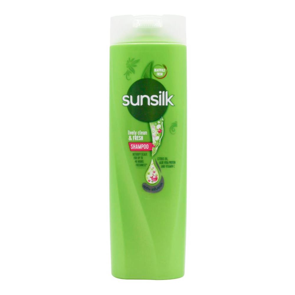 Sunsilk 300ml Shampoo Lively Clean And Fresh Citrus Oil Aloe Vera Protein And Vitamin C (3x Pack)