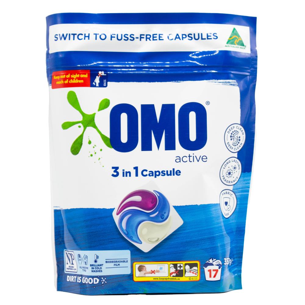 OMO PK17 357g 3 IN 1 CAPSULE ACTIVE 3 PACK ( 51 VALUE PACK)