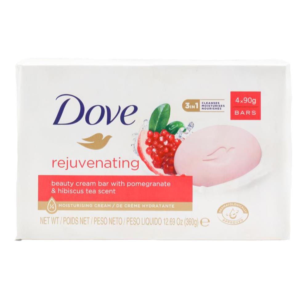 Dove 90g Soap Bar Rejuvenating Pomegranate And Hibiscus Tea Scent 12 x 4Pk (48 Pack)