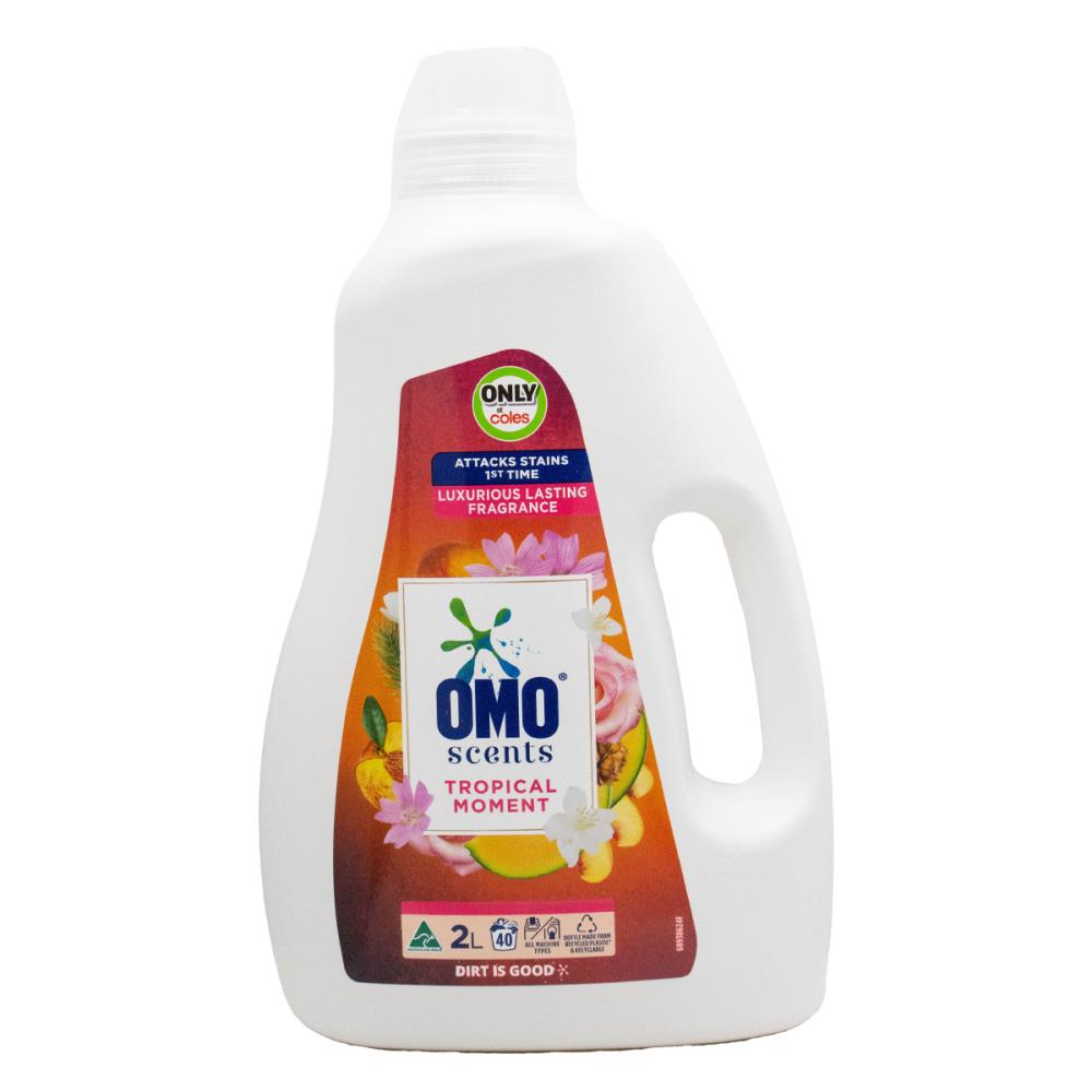 OMO 2l LAUNDRY LIQUID SCENTS ALL MACHINE TYPES TROPICAL MOMENTS (6x Pack)