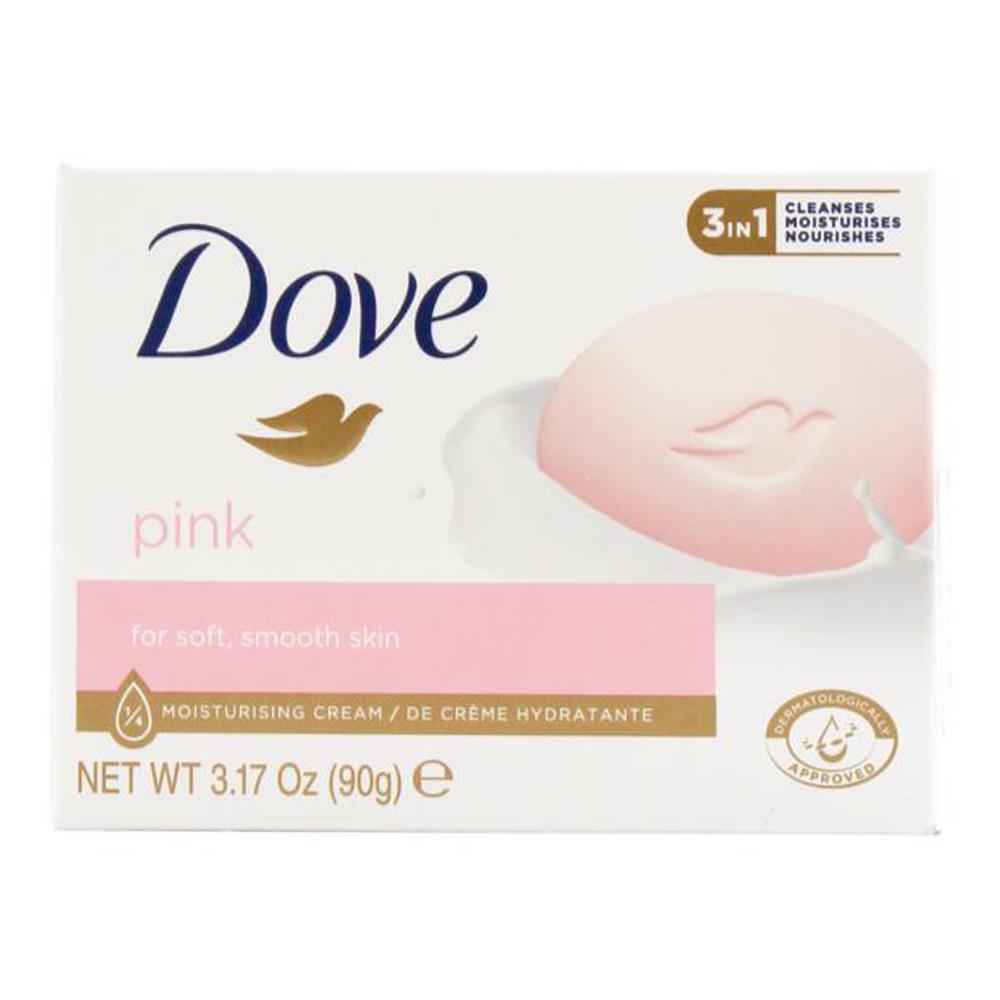 Dove Soap Pink 3 In 1 Cleanses Moisturises Nourishes 90g (48 Pack)