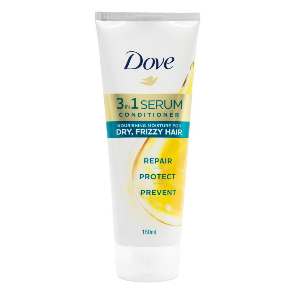 Dove 180ml Conditioner 3 In 1 Serum Nourishing Moisture For Dry Frizzy Hair (3x Pack)
