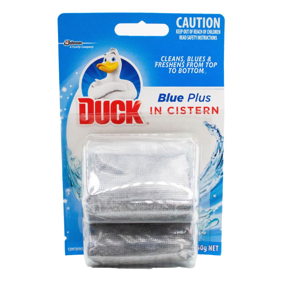 DUCK PK2 x 50g TOILET BLOCK IN CISTERN BLUE PLUS (6x Pack)
