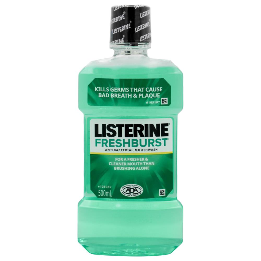 LISTERINE 500mL ANTIBACTERIAL MOUTHWASH FRESH BURST (4x Pack)